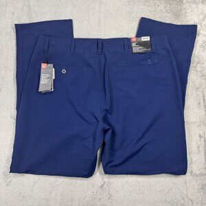 New UNDER ARMOUR Golf Pant Mens Performance Stretch Navy Flat Front Slacks 40x32